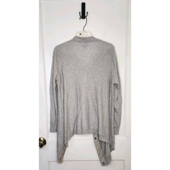Size Small Lafayette 148 Merino Wool Blend Gray Snap Closure Sweater Cardigan - Picture 2 of 4